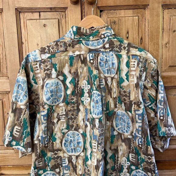 Men's Vintage Reyn Spooner Size XL 1/2 Button‎ Up Shirt Turtle Print Hawaiian - Picture 9 of 12